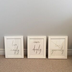 Set of Three Inspirational Framed Prints